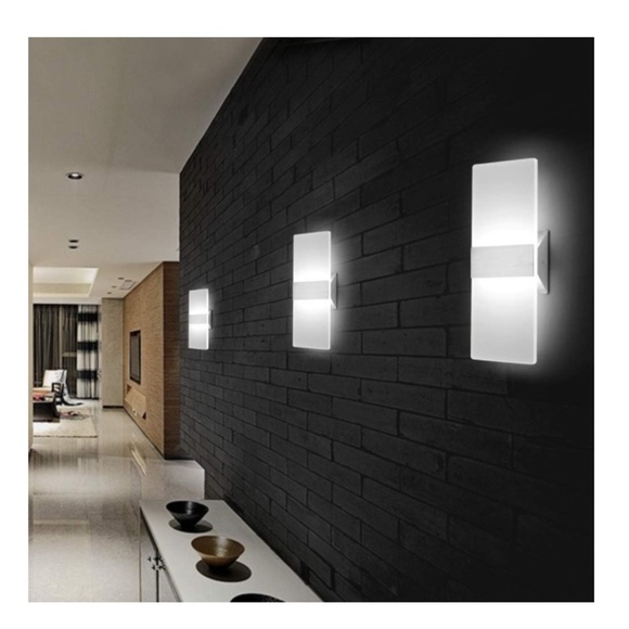 LED Wall Sconce Modern Wall Light Lamps 12W Cool White 6000K (Set of 3) - Picture 4 of 6